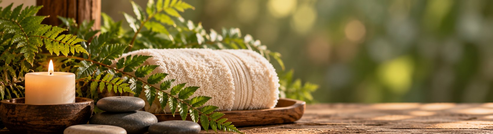 Quiet spa details in a soothing setting